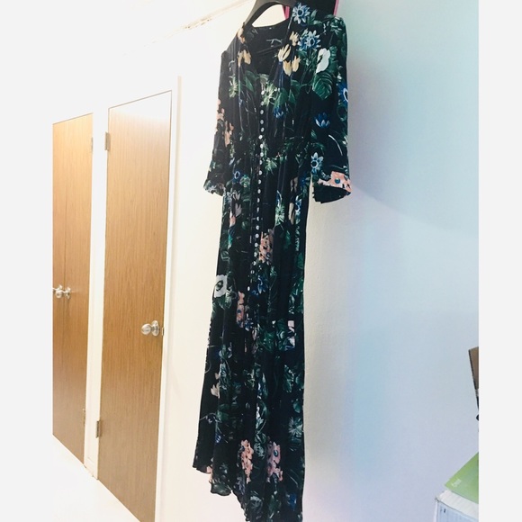 V neck boho print maxi dress - Picture 4 of 5
